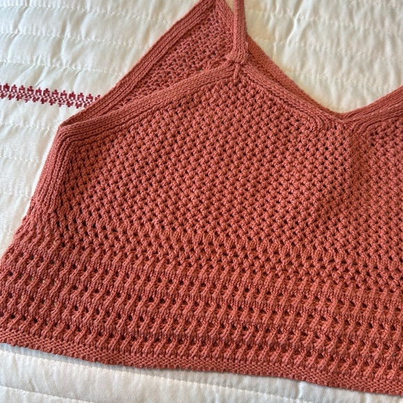 Streetwear Society NWT Crochet Knit Bra Cropped Top XL Burnt Orange Color - Picture 10 of 13